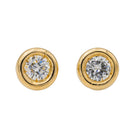 Boucles d'oreilles puces en or jaune et diamant - Castafiore