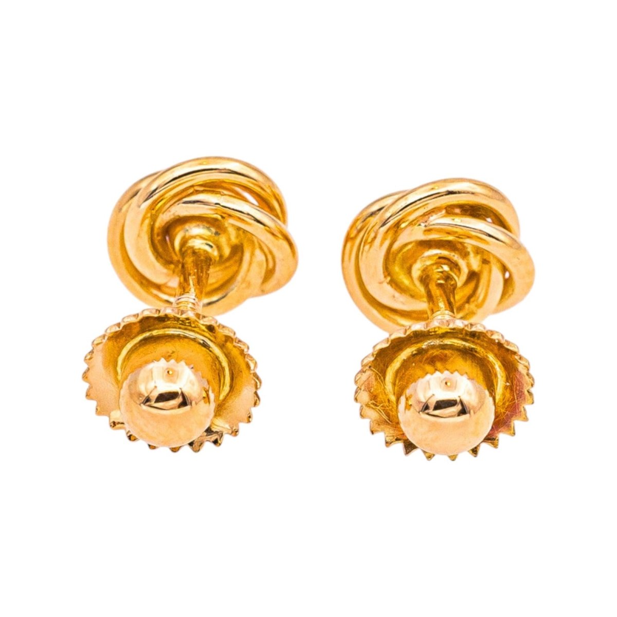 Boucles d'oreilles Puces en or jaune et diamants - Castafiore