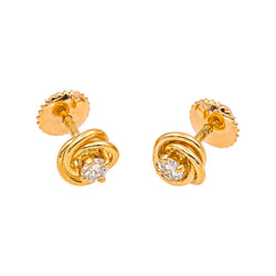 Boucles d'oreilles Puces en or jaune et diamants - Castafiore