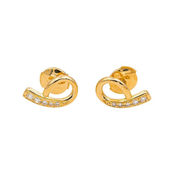 Boucles d'oreilles Puces en or jaune et diamants - Castafiore