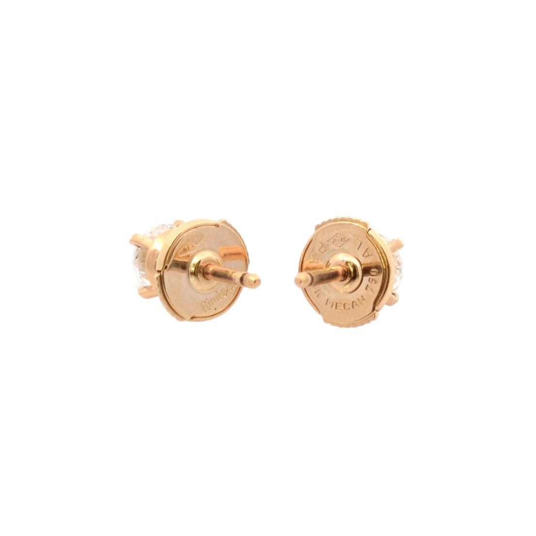 Boucles d'oreilles Puces en or jaune et diamants - Castafiore
