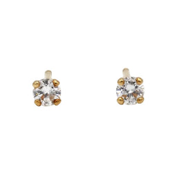 Boucles d'oreilles Puces en or jaune et diamants - Castafiore