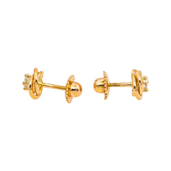 Boucles d'oreilles Puces en or jaune et diamants - Castafiore