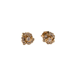 Boucles d'oreilles Puces en or jaune et diamants - Castafiore