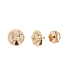 Boucles d'oreilles Puces en or jaune et diamants - Castafiore