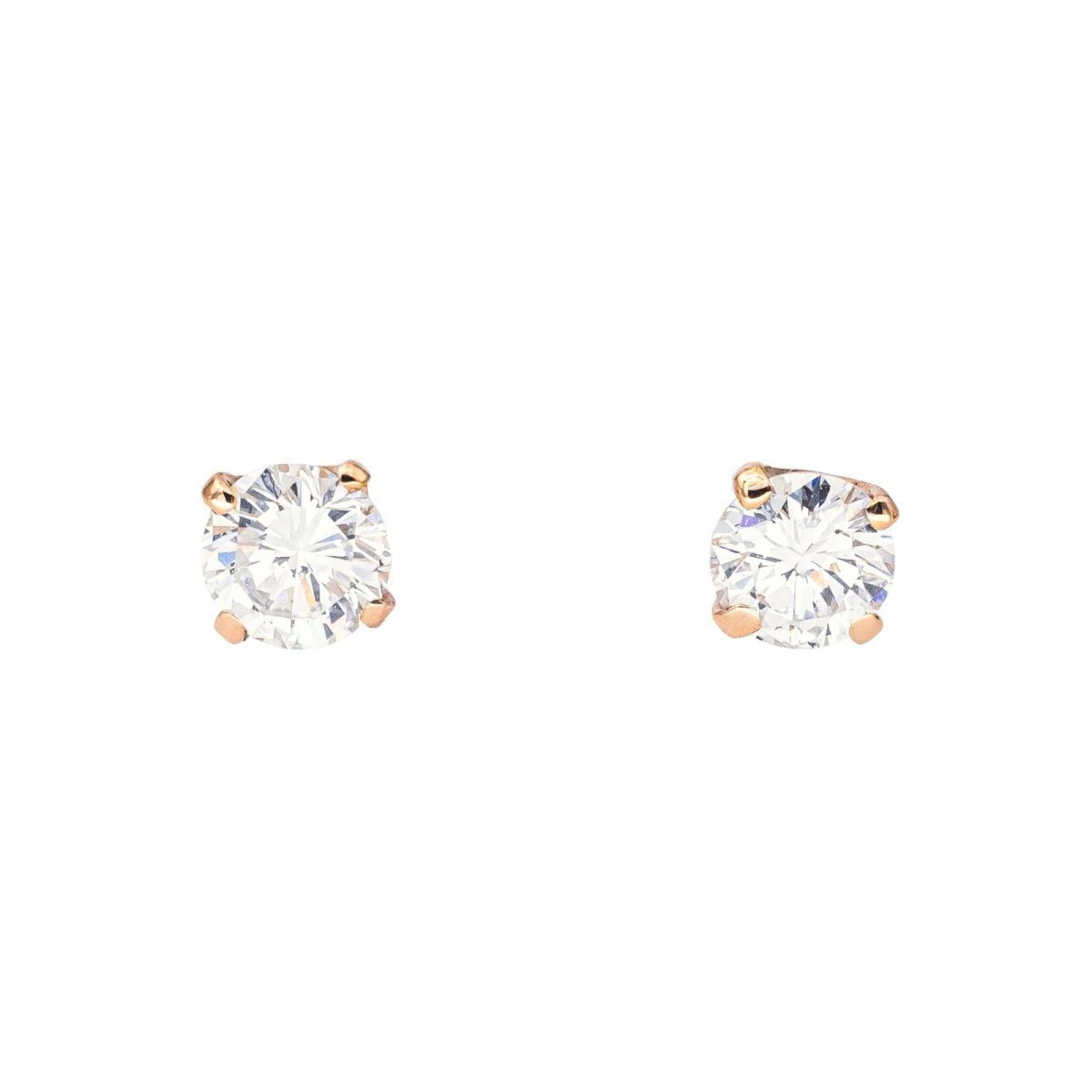 Boucles d'oreilles Puces en or jaune et diamants - Castafiore