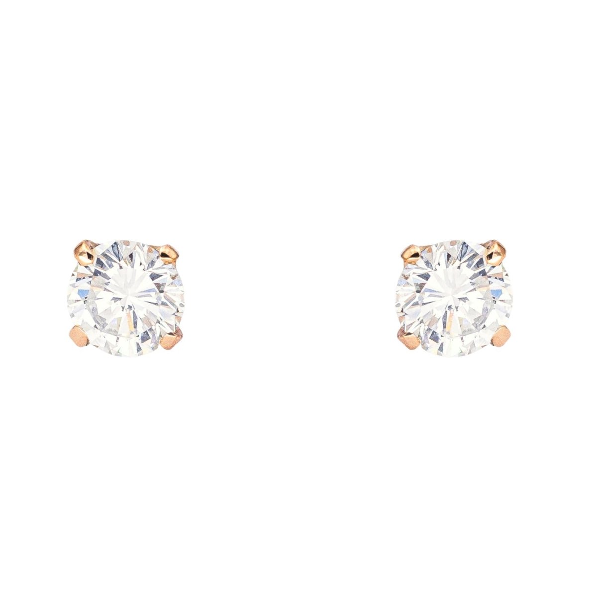 Boucles d'oreilles Puces en or jaune et diamants - Castafiore