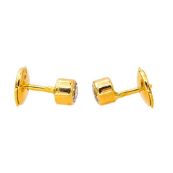 Boucles d'oreilles Puces en or jaune et diamants - Castafiore