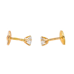 Boucles d'oreilles Puces en or jaune et diamants - Castafiore