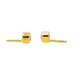 Boucles d'oreilles Puces en or jaune et diamants - Castafiore