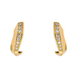 Boucles d'oreilles Puces en or jaune et diamants - Castafiore
