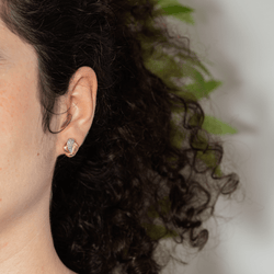 Boucles d'oreilles Puces en or jaune et diamants - Castafiore