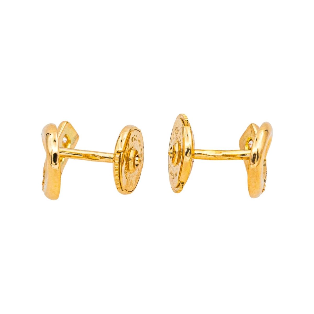 Boucles d'oreilles Puces en or jaune et diamants - Castafiore
