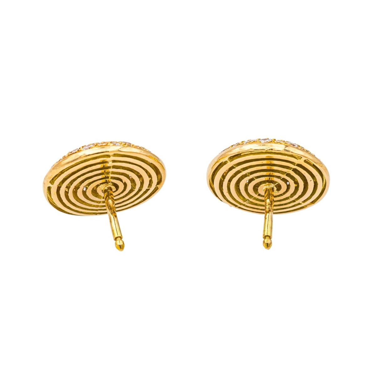 Boucles d'oreilles Puces en or jaune et diamants - Castafiore