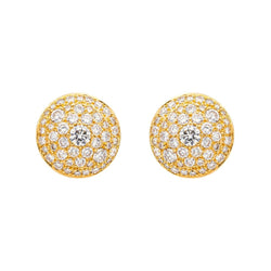 Boucles d'oreilles Puces en or jaune et diamants - Castafiore