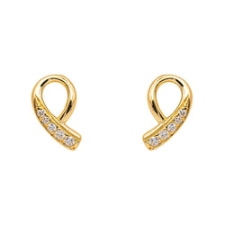 Boucles d'oreilles Puces en or jaune et diamants - Castafiore