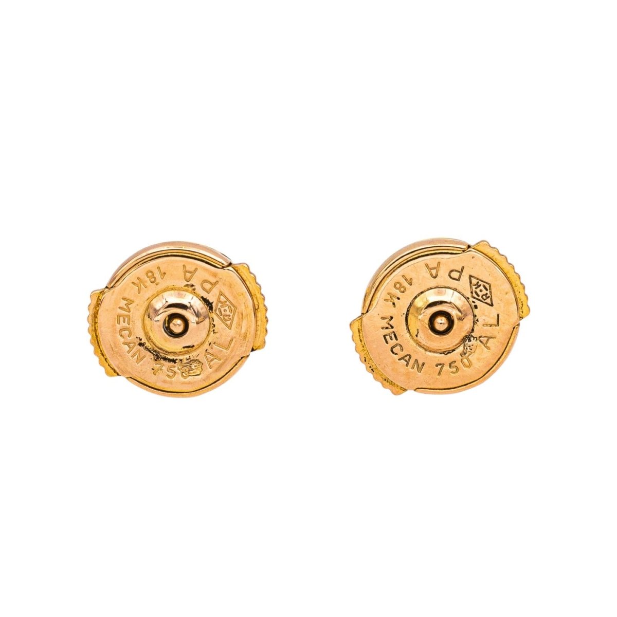 Boucles d'oreilles Puces en or jaune et diamants - Castafiore