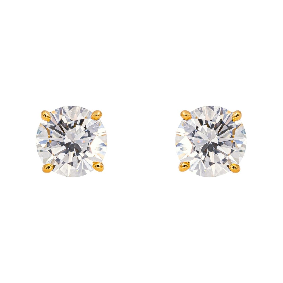 Boucles d'oreilles Puces en or jaune et diamants - Castafiore
