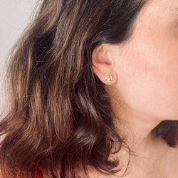 Boucles d'oreilles Puces en or jaune et diamants - Castafiore