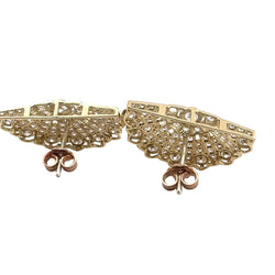 Boucles d'oreilles Puces en or jaune et diamants - Castafiore