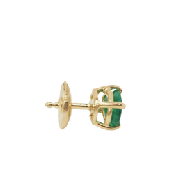 Boucles d'oreilles Puces en or jaune et émeraude - Castafiore