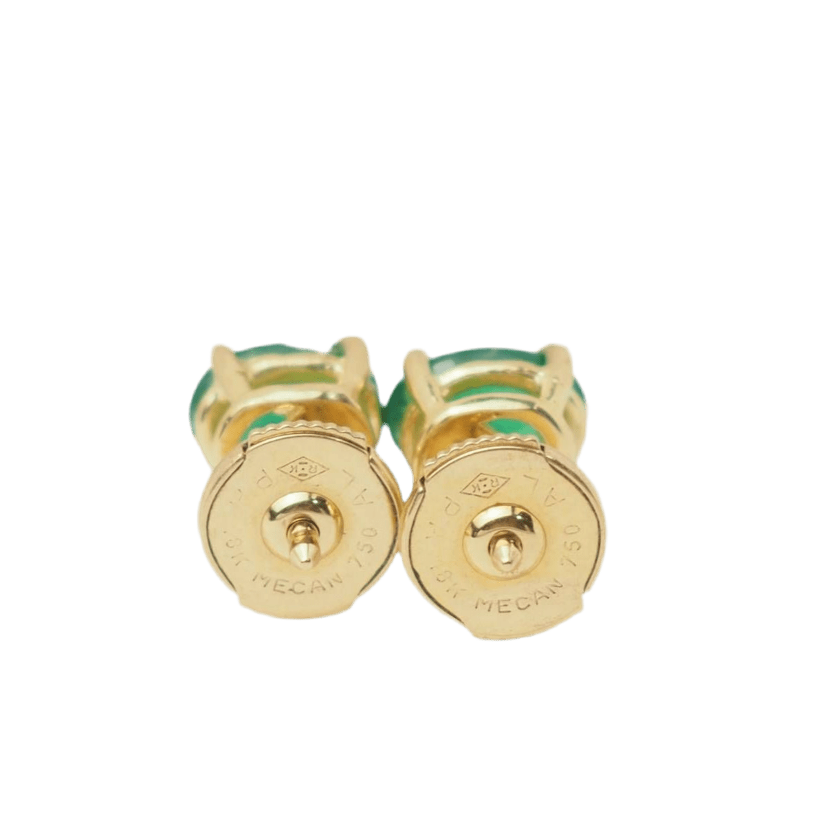 Boucles d'oreilles Puces en or jaune et émeraude - Castafiore