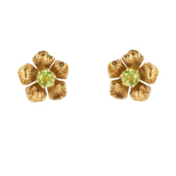 Earrings peridot flower chips