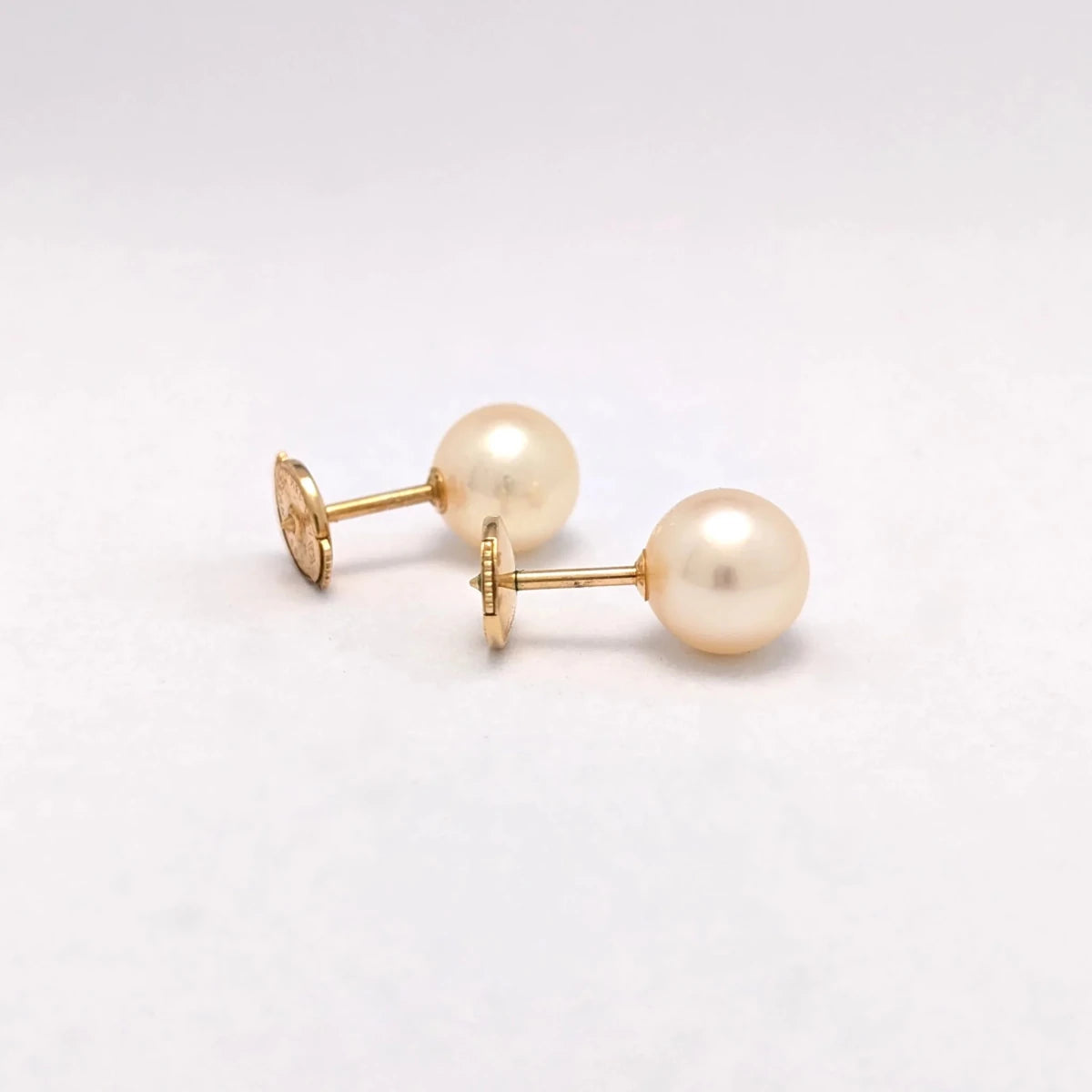 Boucles d’oreilles Puces en or jaune et perles - Castafiore
