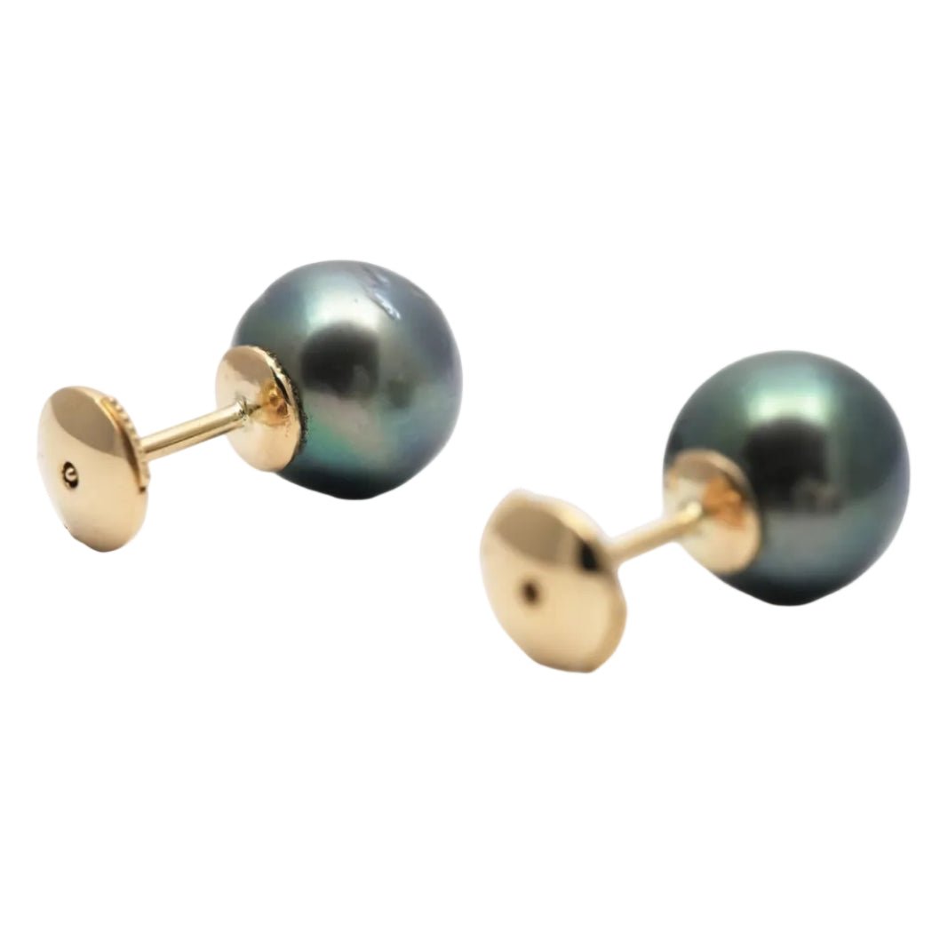 Boucles d'oreilles Puces en or jaune et perles - Castafiore