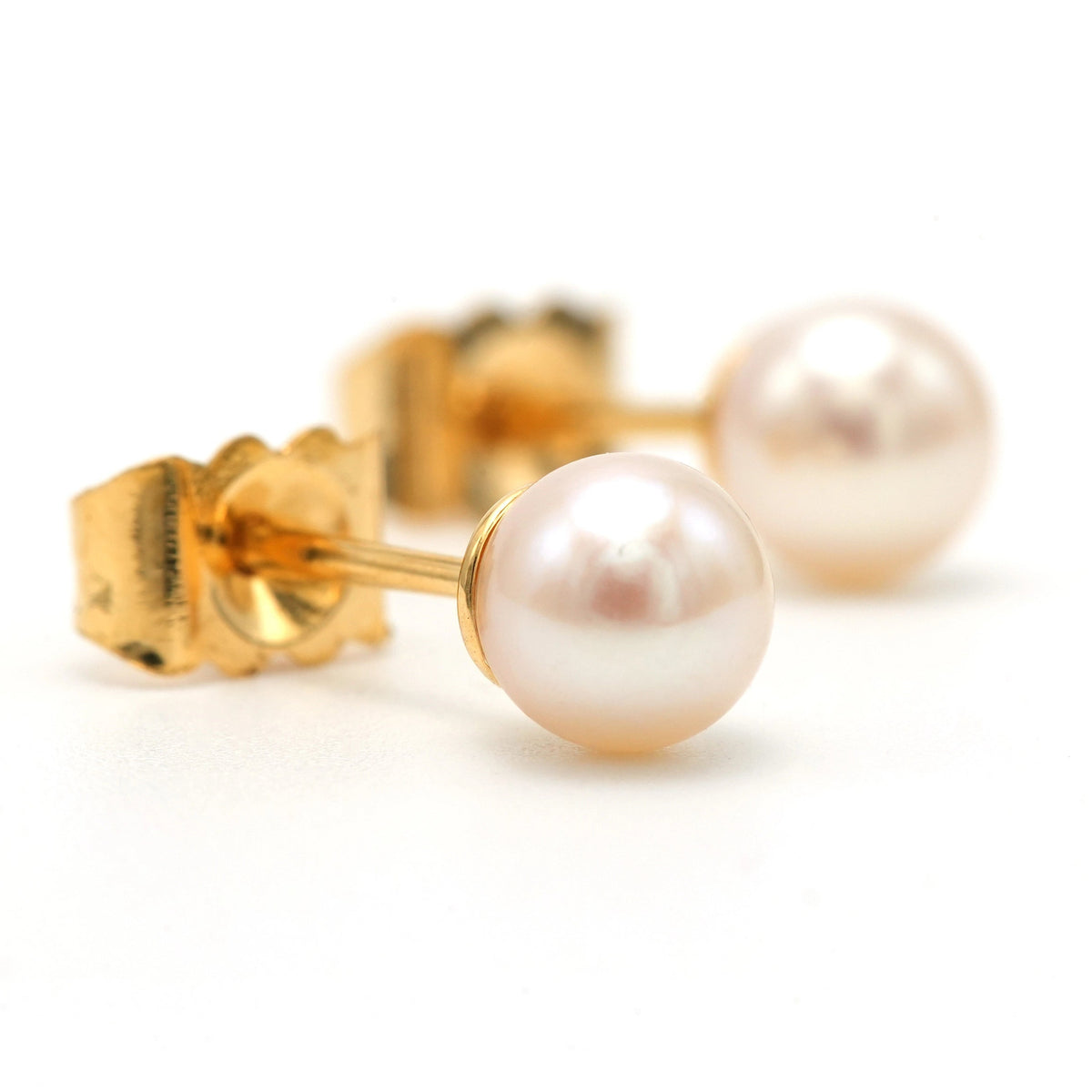 Boucles d'oreilles Puces en or jaune et perles - Castafiore