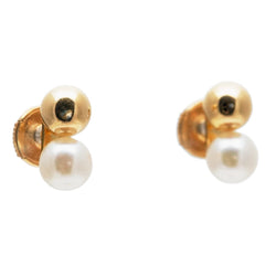 Boucles d'oreilles Puces en or jaune et perles - Castafiore