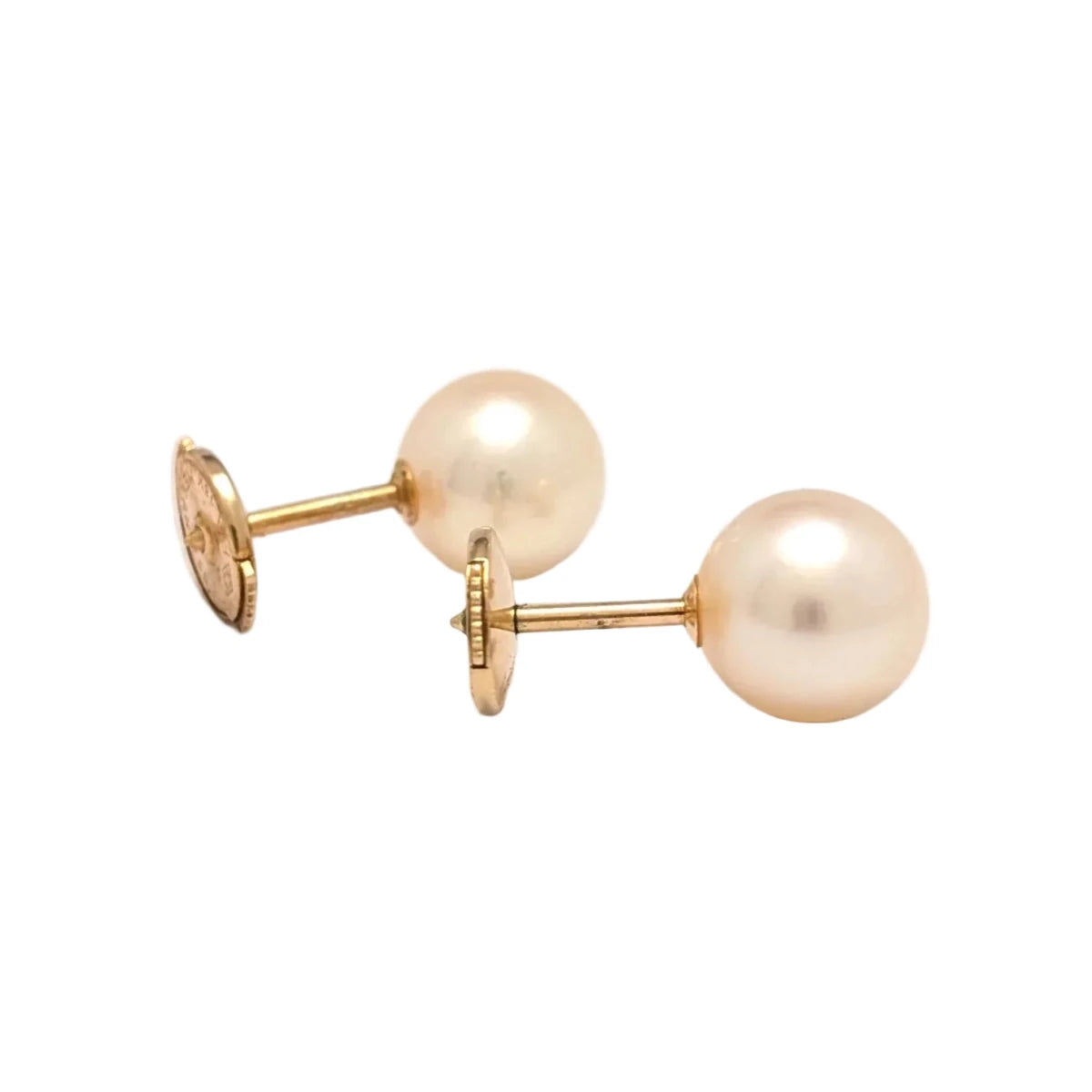 Boucles d’oreilles Puces en or jaune et perles - Castafiore