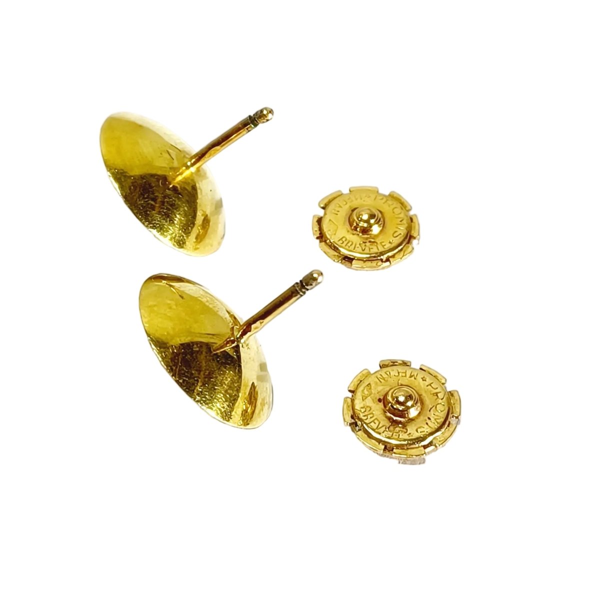 Boucles d'oreilles Puces en or jaune et perles - Castafiore