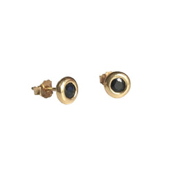 Boucles d'oreilles Puces en or jaune et saphirs - Castafiore