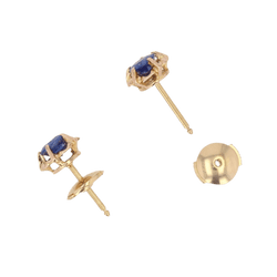 Boucles d'oreilles Puces en or jaune et saphirs - Castafiore