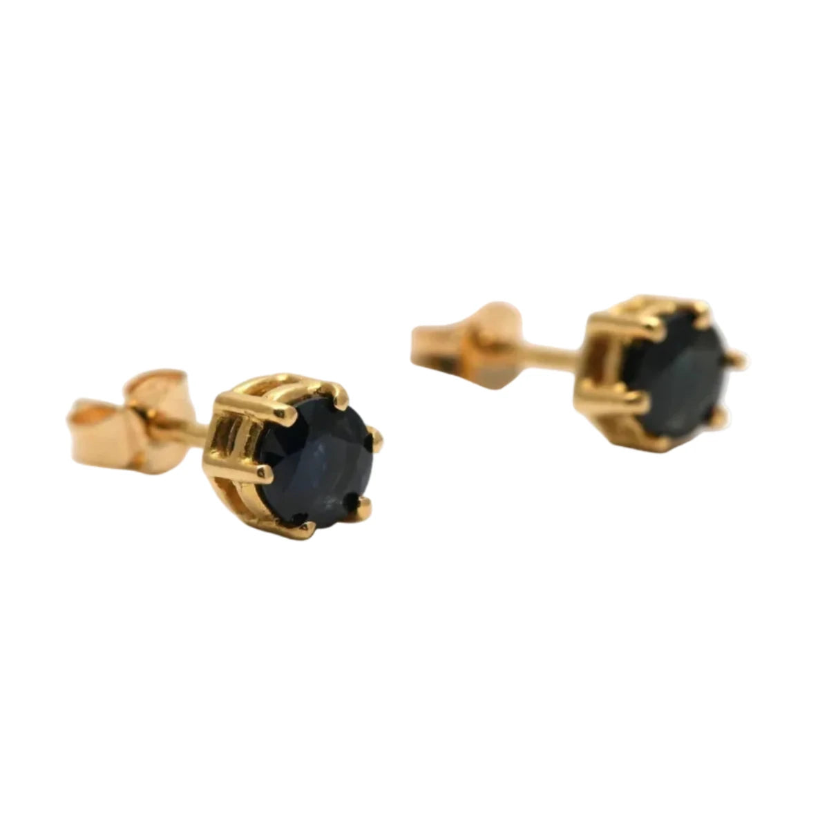 Boucles d'oreilles Puces en or jaune et saphirs - Castafiore