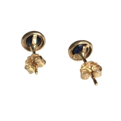 Boucles d'oreilles Puces en or jaune et saphirs - Castafiore