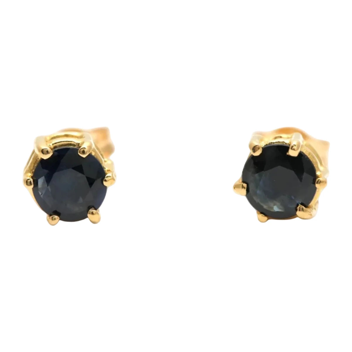 Boucles d'oreilles Puces en or jaune et saphirs - Castafiore