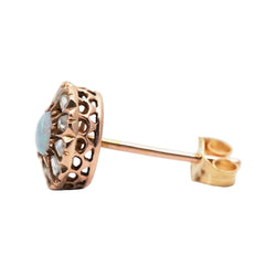 Boucles d'oreilles Puces en or jaune, opales et diamants - Castafiore