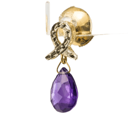 Boucles d'oreilles Puces en or jaune, or blanc et améthystes - Castafiore