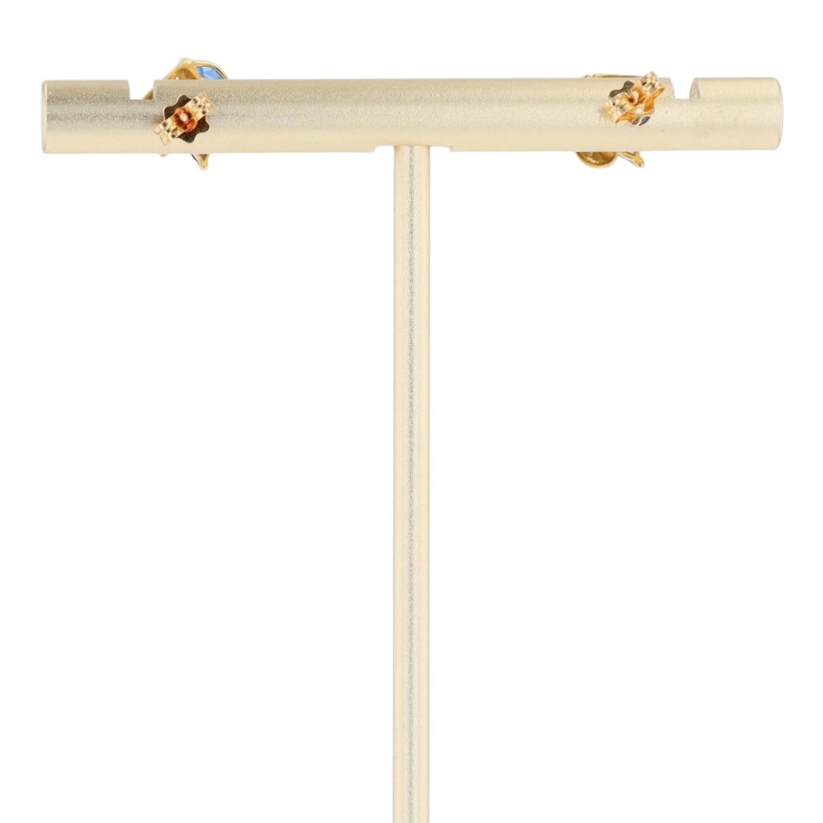 Ear chips yellow gold diamonds shuttle sapphires
