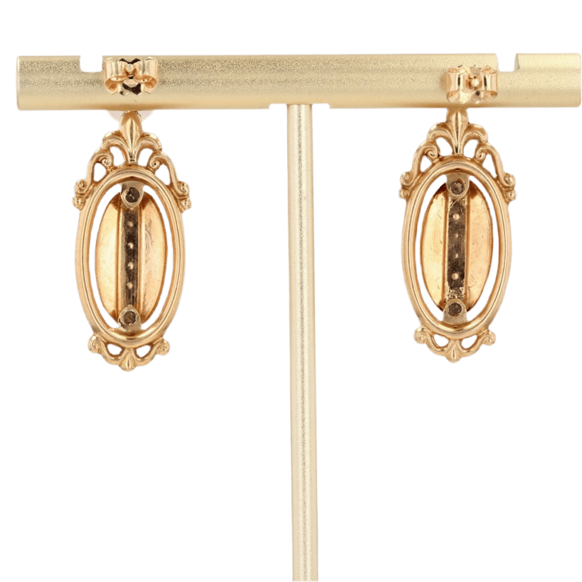 Boucles d'oreilles Puces en or jaune, or rose et perles - Castafiore