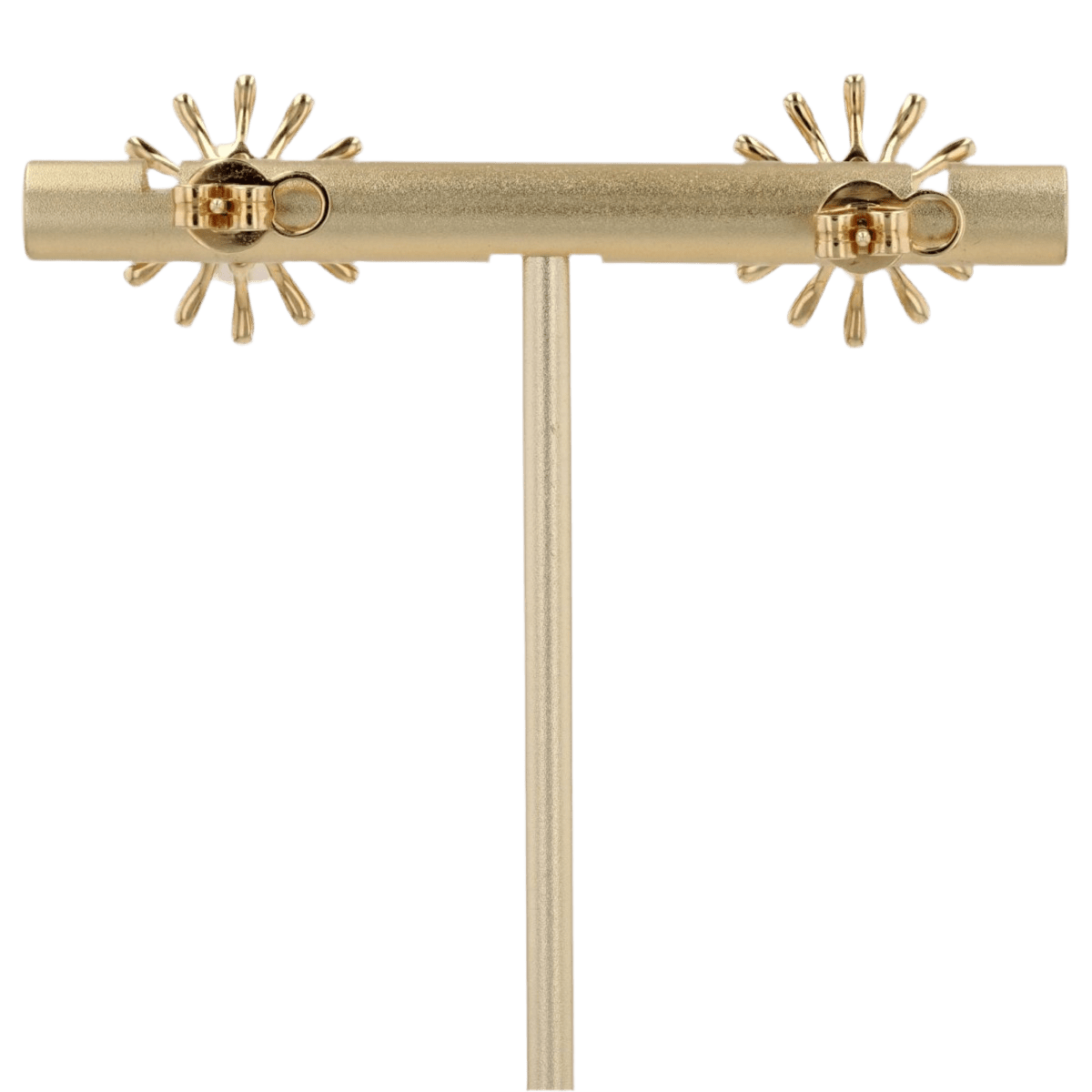 Boucles d'oreilles Puces en or jaune, perle et diamants - Castafiore