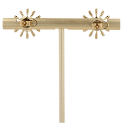 Boucles d'oreilles Puces en or jaune, perle et diamants - Castafiore