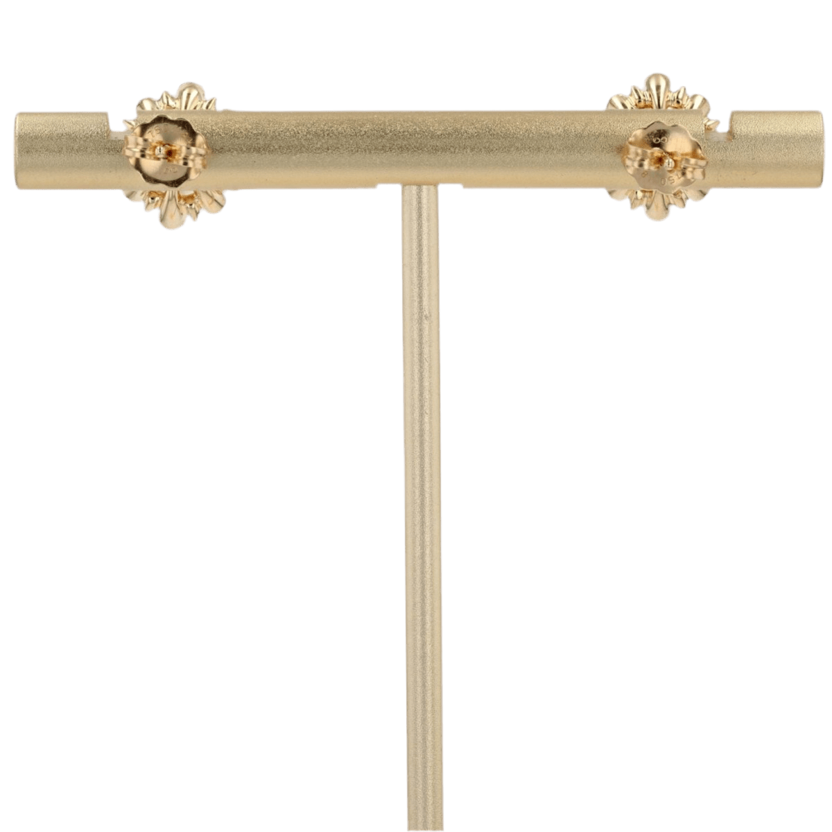 Boucles d'oreilles Puces en or jaune, perles et diamants - Castafiore