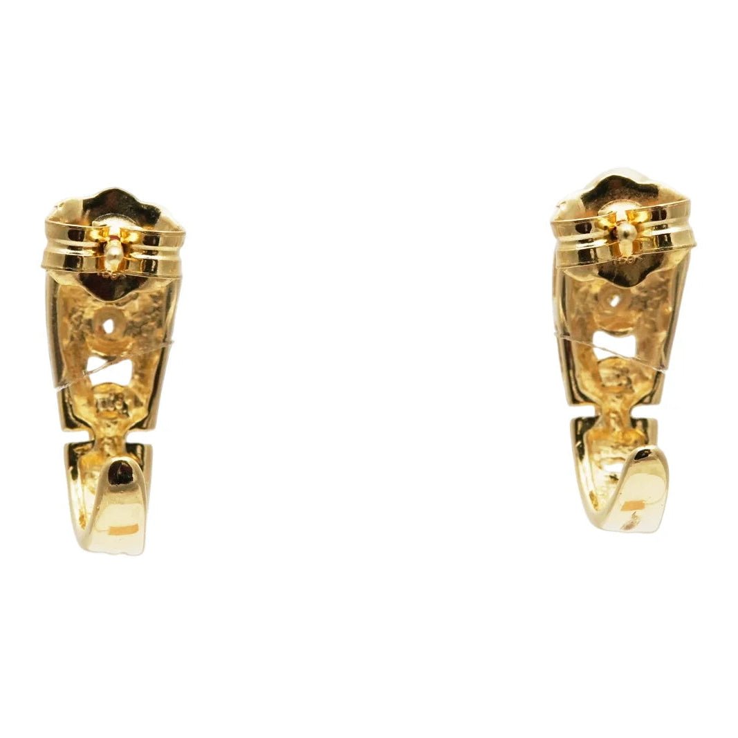 Boucles d'oreilles Puces en or jaune, rubis et diamants - Castafiore