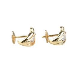 Boucles d’oreilles Puces en or jaune, saphirs et diamants - Castafiore