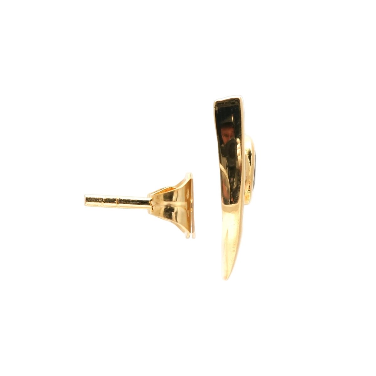 Boucles d'oreilles Puces en or jaune, saphirs et diamants - Castafiore