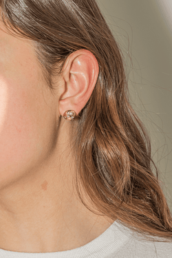 Boucles d'oreilles Puces en or rose et diamant - Castafiore