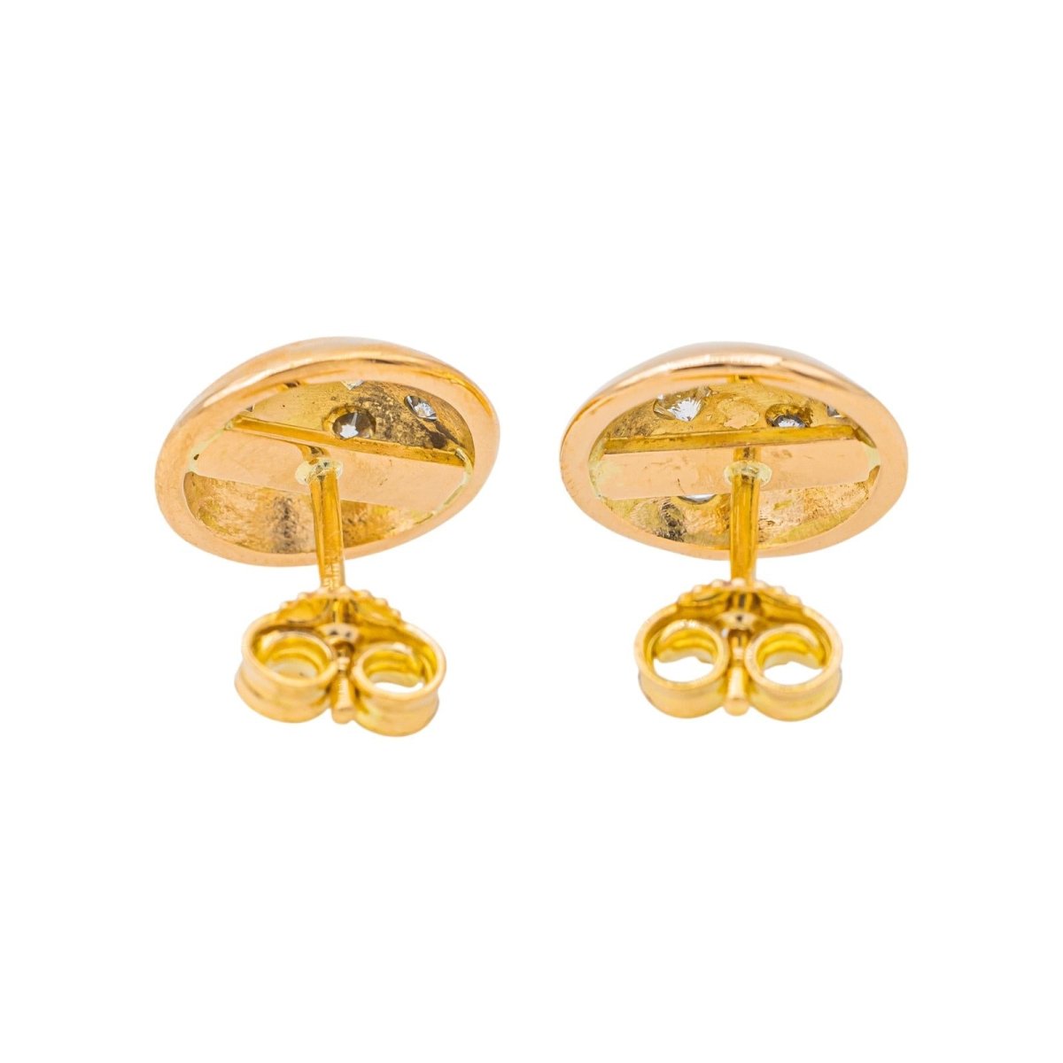 Boucles d'oreilles Puces en or rose et diamant - Castafiore